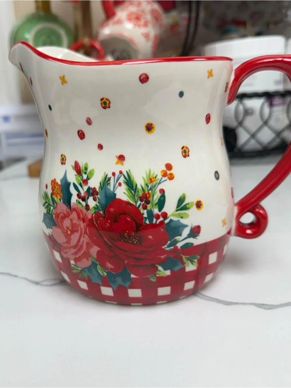 The Pioneer Woman Cheerful Rose Ceramic Measuring Pitcher